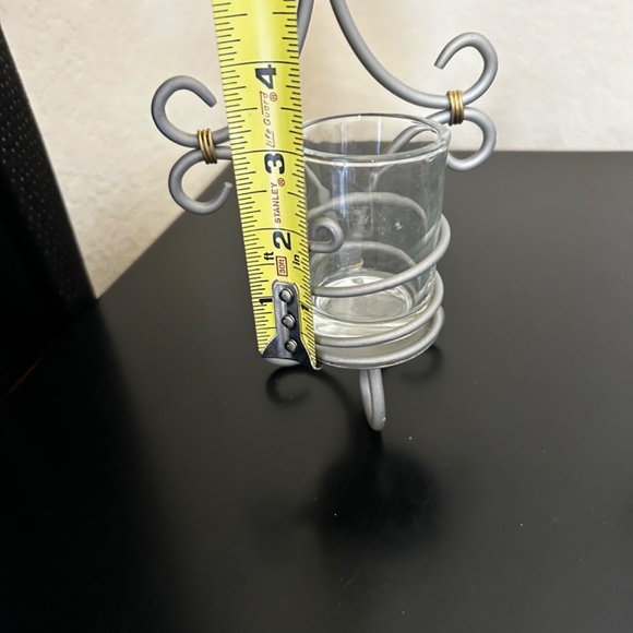 Wall Sconces with Glass Votive Candle Holder Silver Tone Metal ( Set of 2) NWOT - Picture 3 of 4